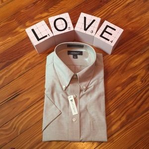 Croft & Barrow Short Sleeve Tan Dress Shirt 16 1/2